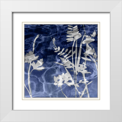 Indigo Nature I White Modern Wood Framed Art Print with Double Matting by Carson, Danielle