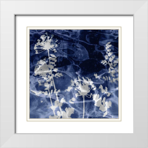 Indigo Nature II White Modern Wood Framed Art Print with Double Matting by Carson, Danielle