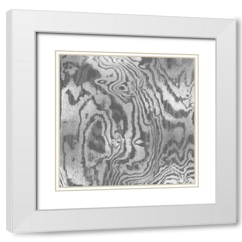 Silver Variations I White Modern Wood Framed Art Print with Double Matting by Carson, Danielle