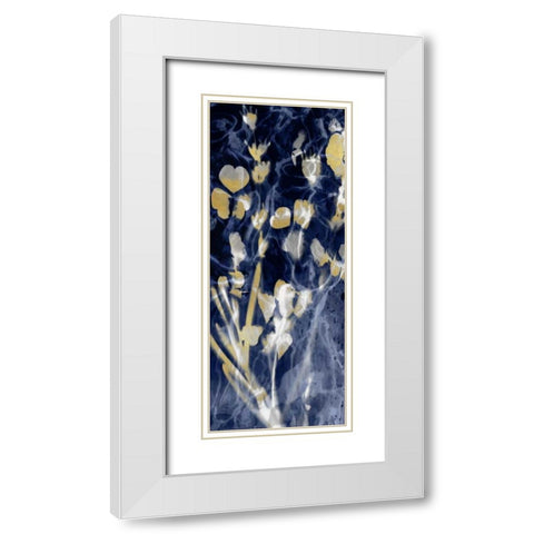 Indigo Nature with Gold I White Modern Wood Framed Art Print with Double Matting by Carson, Danielle