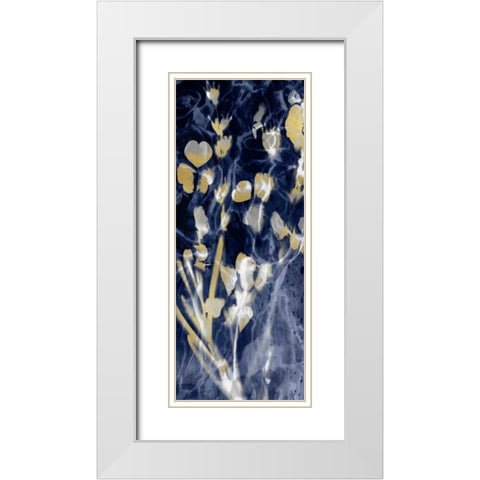 Indigo Nature with Gold I White Modern Wood Framed Art Print with Double Matting by Carson, Danielle