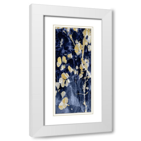 Indigo Nature with Gold II White Modern Wood Framed Art Print with Double Matting by Carson, Danielle