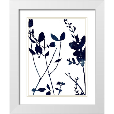Nature Indigo Blue I White Modern Wood Framed Art Print with Double Matting by Carson, Danielle