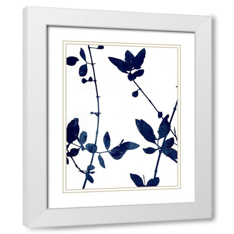 Nature Indigo Blue III White Modern Wood Framed Art Print with Double Matting by Carson, Danielle