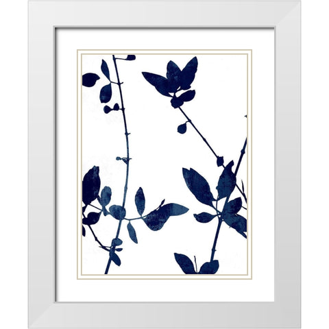 Nature Indigo Blue III White Modern Wood Framed Art Print with Double Matting by Carson, Danielle