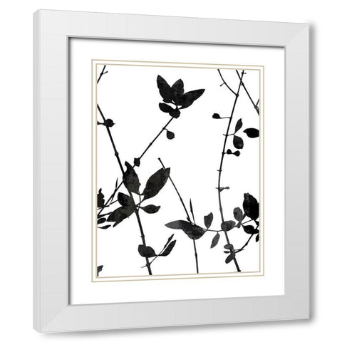 Nature Silhouette IV White Modern Wood Framed Art Print with Double Matting by Carson, Danielle