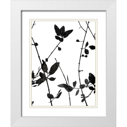 Nature Silhouette IV White Modern Wood Framed Art Print with Double Matting by Carson, Danielle