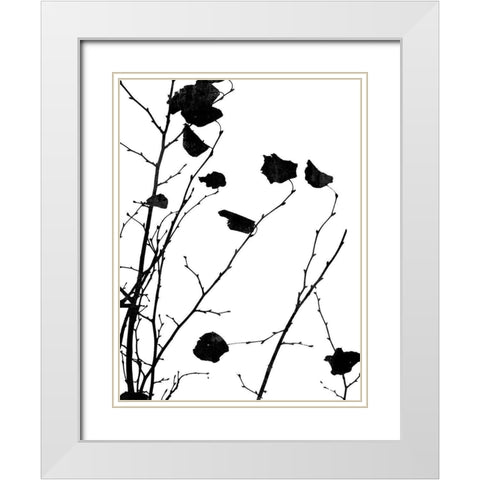 Nature Silhouette V White Modern Wood Framed Art Print with Double Matting by Carson, Danielle