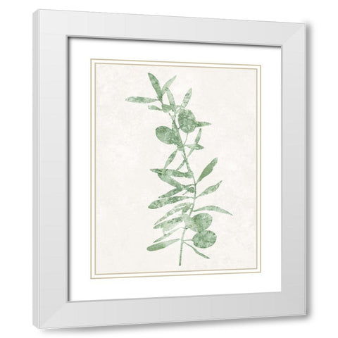 Nature Green IV White Modern Wood Framed Art Print with Double Matting by Carson, Danielle