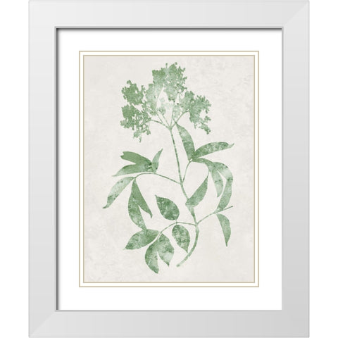 Nature Green V White Modern Wood Framed Art Print with Double Matting by Carson, Danielle
