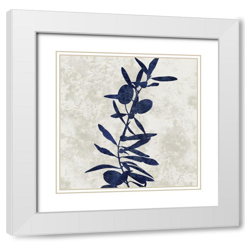 Nature Blue IV White Modern Wood Framed Art Print with Double Matting by Carson, Danielle