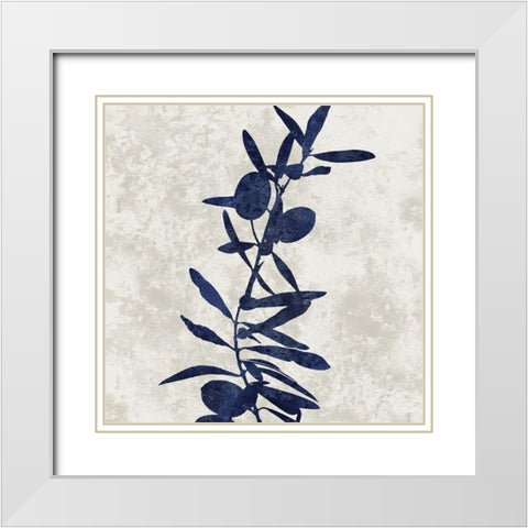 Nature Blue IV White Modern Wood Framed Art Print with Double Matting by Carson, Danielle