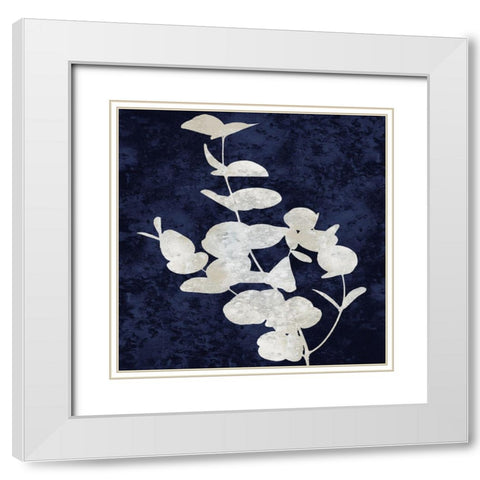 Nature White on Blue I White Modern Wood Framed Art Print with Double Matting by Carson, Danielle