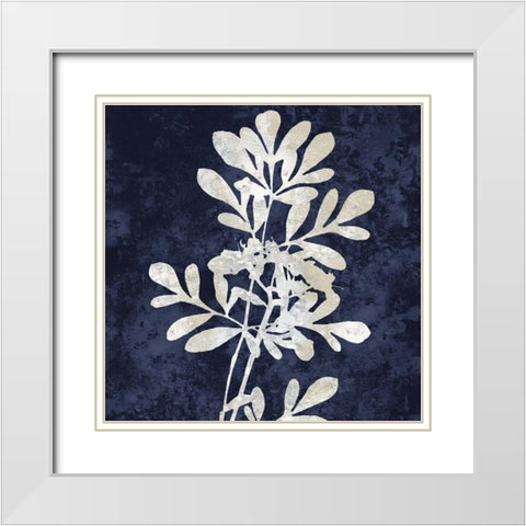 Nature White on Blue II White Modern Wood Framed Art Print with Double Matting by Carson, Danielle