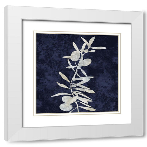 Nature White on Blue IV White Modern Wood Framed Art Print with Double Matting by Carson, Danielle