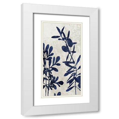 Nature Panel Blue III White Modern Wood Framed Art Print with Double Matting by Carson, Danielle