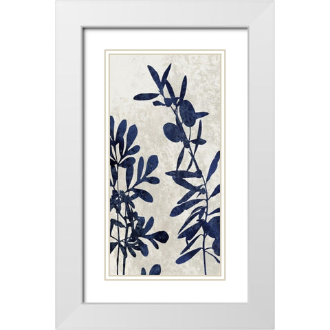 Nature Panel Blue III White Modern Wood Framed Art Print with Double Matting by Carson, Danielle