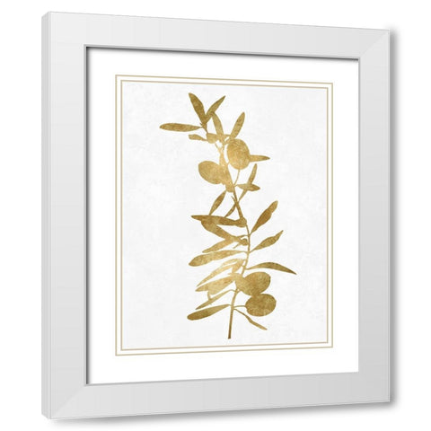 Nature Gold on White IV White Modern Wood Framed Art Print with Double Matting by Carson, Danielle