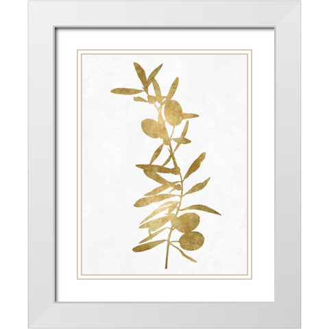 Nature Gold on White IV White Modern Wood Framed Art Print with Double Matting by Carson, Danielle