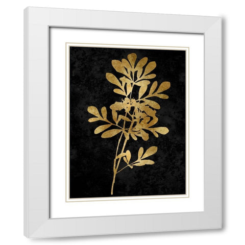 Nature Gold on Black II White Modern Wood Framed Art Print with Double Matting by Carson, Danielle