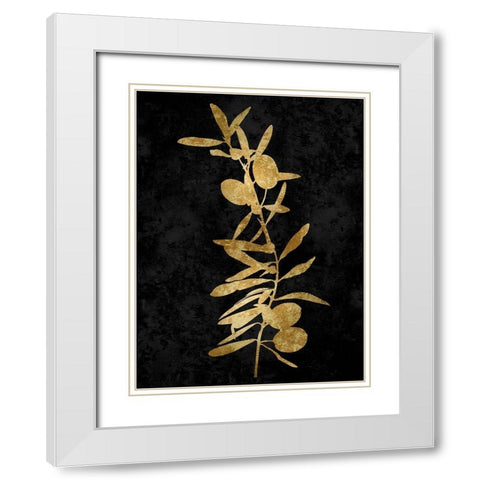 Nature Gold on Black IV White Modern Wood Framed Art Print with Double Matting by Carson, Danielle