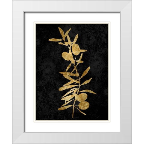 Nature Gold on Black IV White Modern Wood Framed Art Print with Double Matting by Carson, Danielle