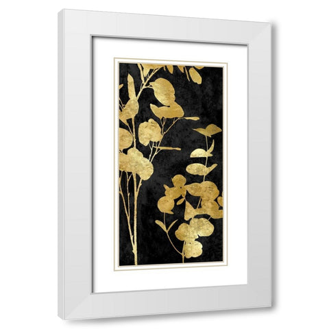 Nature Panel Gold on Black II White Modern Wood Framed Art Print with Double Matting by Carson, Danielle