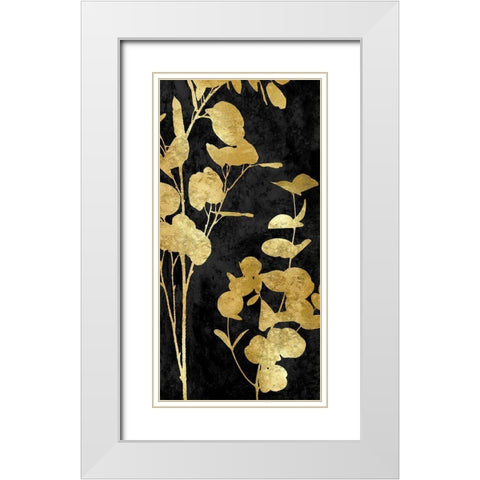 Nature Panel Gold on Black II White Modern Wood Framed Art Print with Double Matting by Carson, Danielle