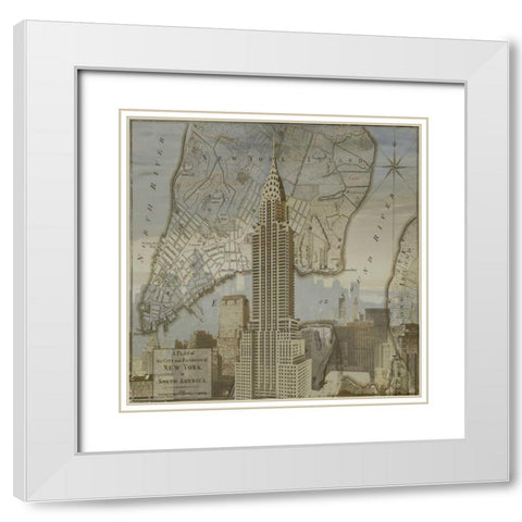 Vintage NYC II White Modern Wood Framed Art Print with Double Matting by Matthews, Dylan