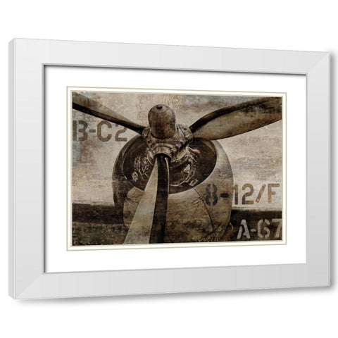 Vintage Propeller White Modern Wood Framed Art Print with Double Matting by Matthews, Dylan