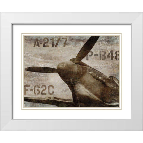 Vintage Airplane White Modern Wood Framed Art Print with Double Matting by Matthews, Dylan