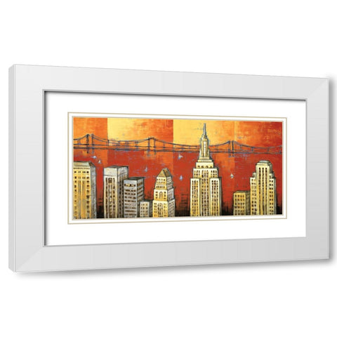 Manhattan I White Modern Wood Framed Art Print with Double Matting by Stewart, David