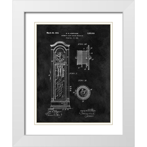 Automatic Clock Winding Mechan White Modern Wood Framed Art Print with Double Matting by Sproul, Dan