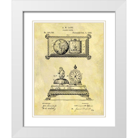 Alarm Clock - 1888 White Modern Wood Framed Art Print with Double Matting by Sproul, Dan