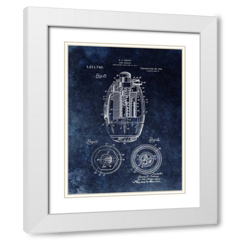 Hand Grenade - 1919- Black White Modern Wood Framed Art Print with Double Matting by Sproul, Dan