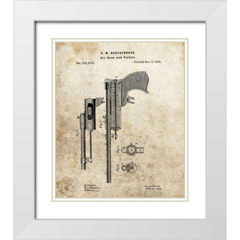 Air Guns and Pistols - 1874 White Modern Wood Framed Art Print with Double Matting by Sproul, Dan