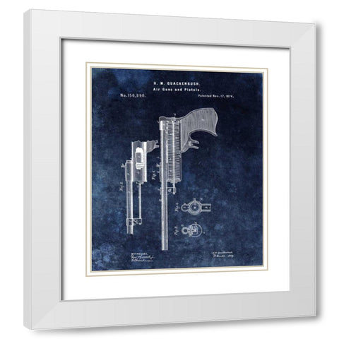 Air Guns and Pistols - 1874- Blue White Modern Wood Framed Art Print with Double Matting by Sproul, Dan