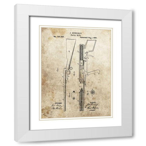 Parlor Rifle - 1881 White Modern Wood Framed Art Print with Double Matting by Sproul, Dan