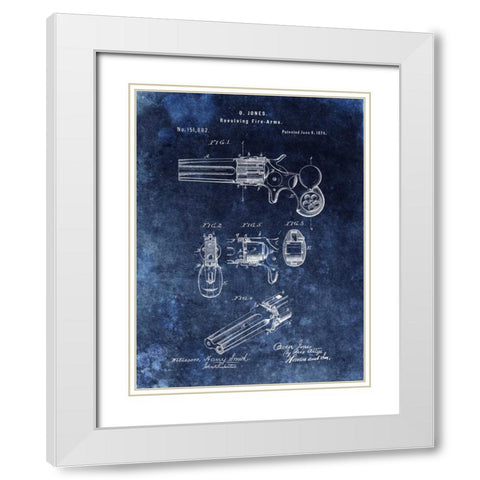 Revolving Fire Arms - 1874-Blue White Modern Wood Framed Art Print with Double Matting by Sproul, Dan