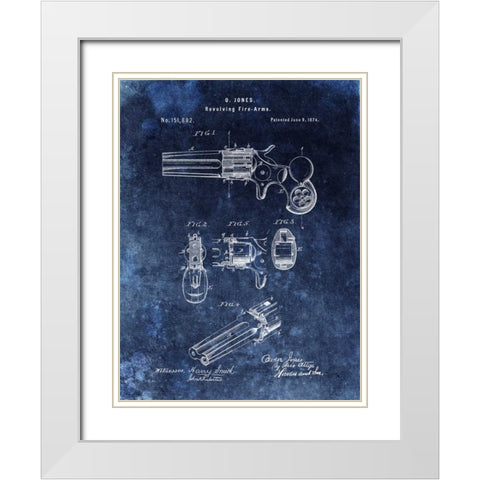 Revolving Fire Arms - 1874-Blue White Modern Wood Framed Art Print with Double Matting by Sproul, Dan