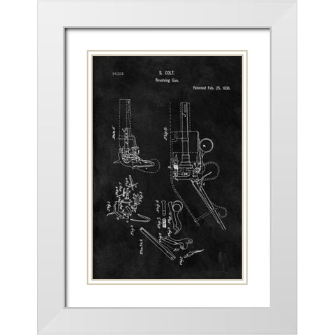 Colt-Revolving Gun - 1836-Black White Modern Wood Framed Art Print with Double Matting by Sproul, Dan