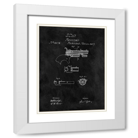 Colt Revolver - 1857-Black White Modern Wood Framed Art Print with Double Matting by Sproul, Dan