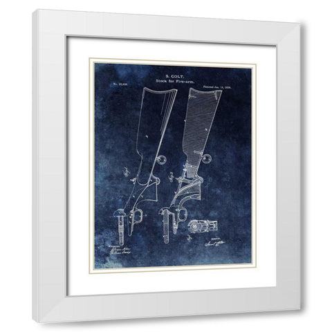 Firearm Stock,1859-Blue White Modern Wood Framed Art Print with Double Matting by Sproul, Dan