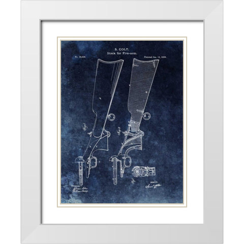 Firearm Stock,1859-Blue White Modern Wood Framed Art Print with Double Matting by Sproul, Dan