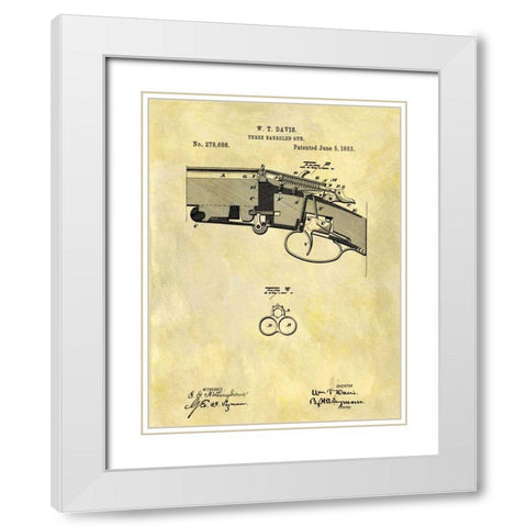 Three Barreled Gun - 1883 White Modern Wood Framed Art Print with Double Matting by Sproul, Dan