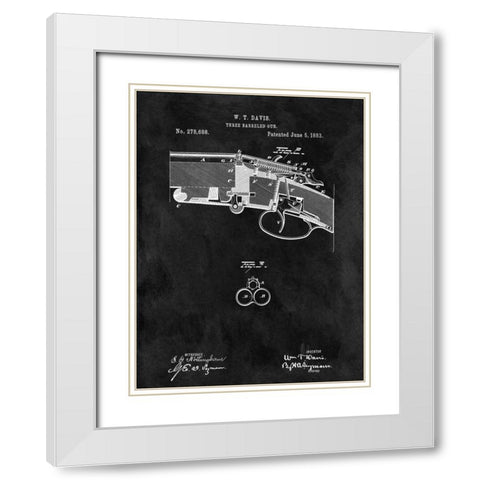 Three Barreled Gun - 1883-Black White Modern Wood Framed Art Print with Double Matting by Sproul, Dan