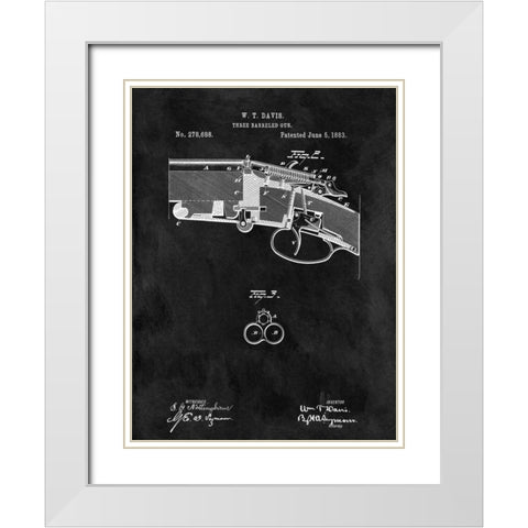 Three Barreled Gun - 1883-Black White Modern Wood Framed Art Print with Double Matting by Sproul, Dan