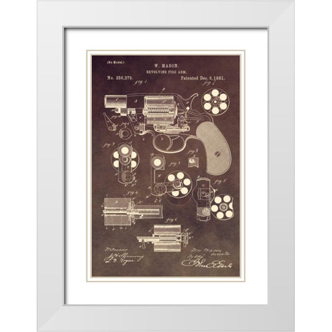 Revolving Firearm - 1881-Brown White Modern Wood Framed Art Print with Double Matting by Sproul, Dan