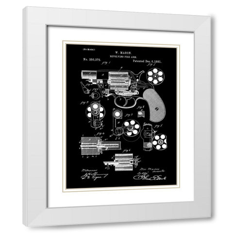 Revolving Firearm - 1881-Black White Modern Wood Framed Art Print with Double Matting by Sproul, Dan