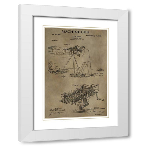 Machine Gun - 1899 White Modern Wood Framed Art Print with Double Matting by Sproul, Dan
